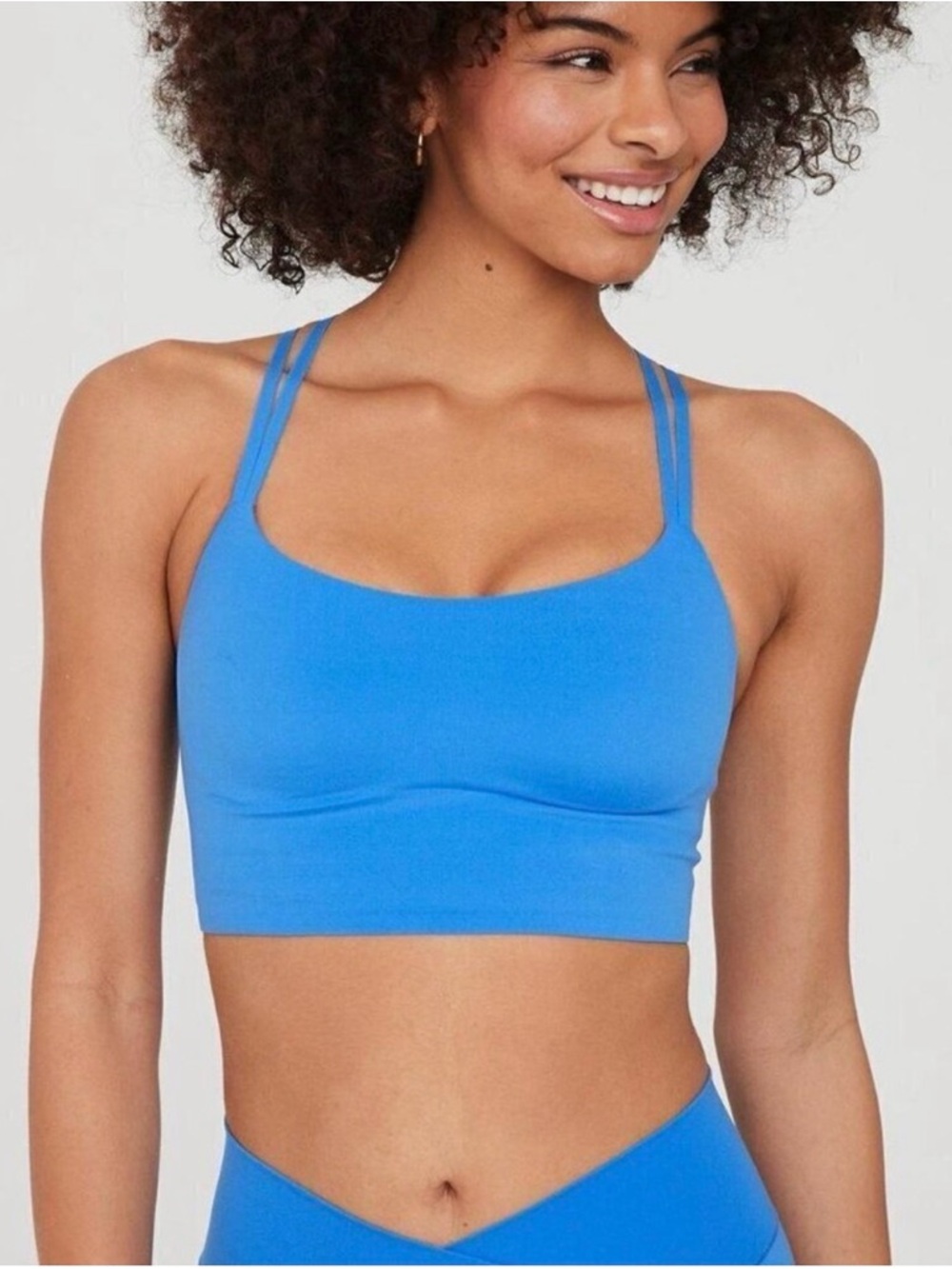 OFFLINE By Aerie Real Me Hold Up! Strappy Sports Bra • Sz Medium • Cobalt Blue